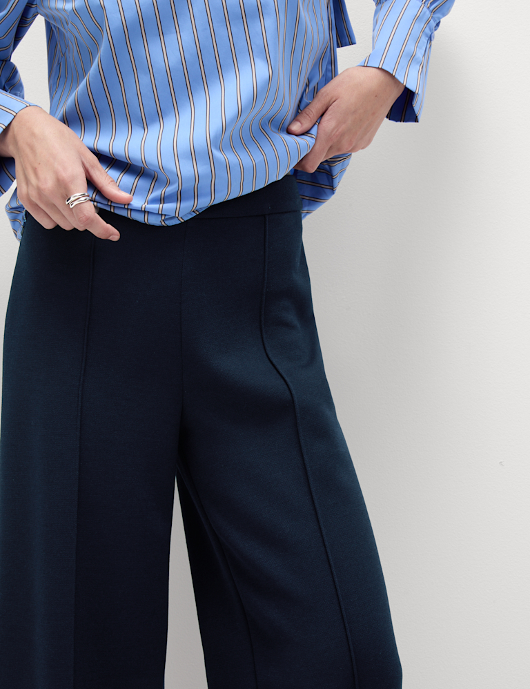 Jersey Elasticated Waist Wide Leg Trousers