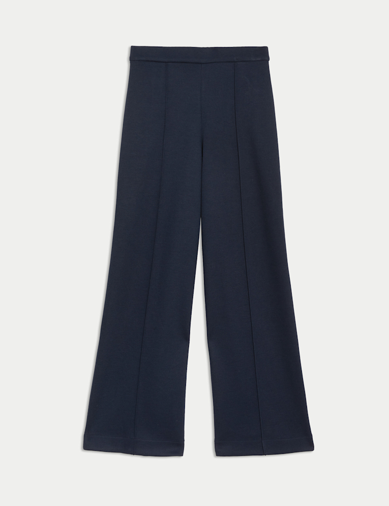 Jersey Elasticated Waist Wide Leg Trousers