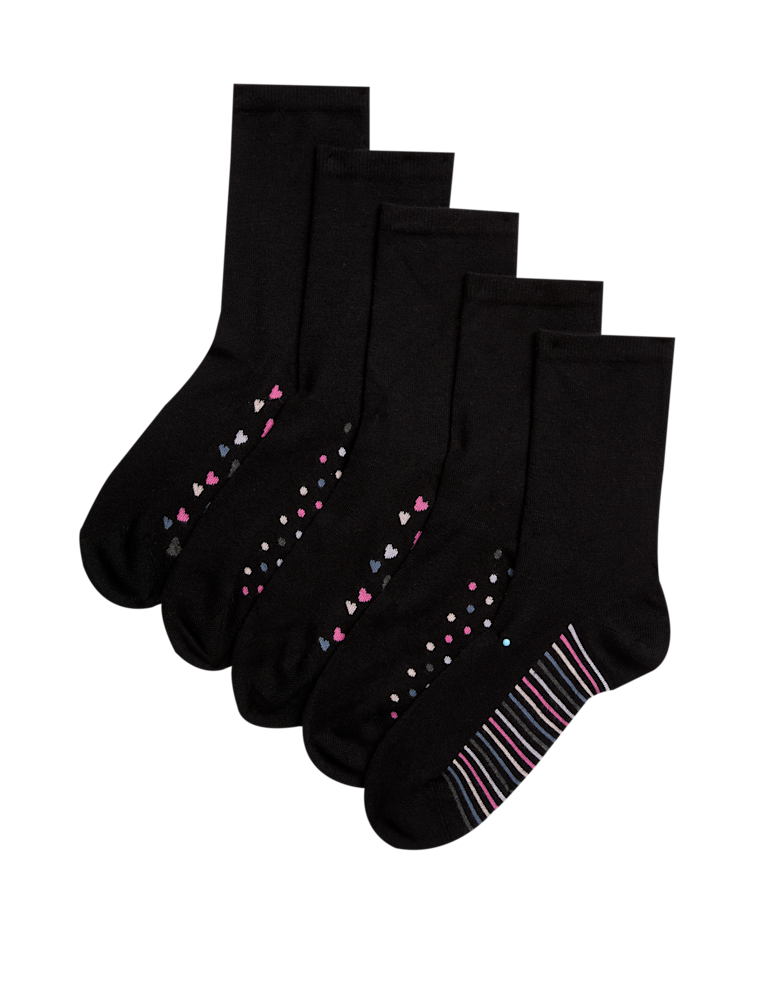 5pk Assorted Ankle High Socks