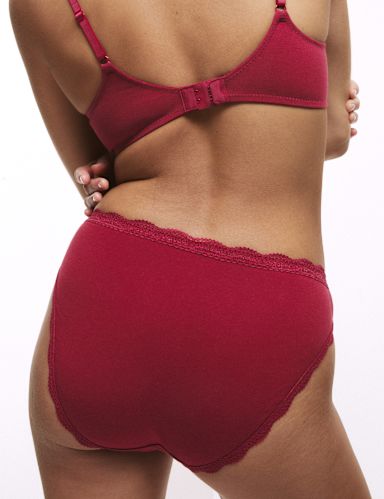 3pk Cotton Rich High Leg Knickers