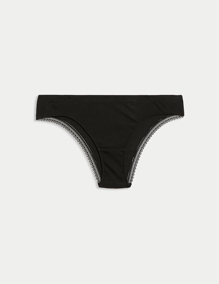 Cotton Rich Rib Brazilian Knickers