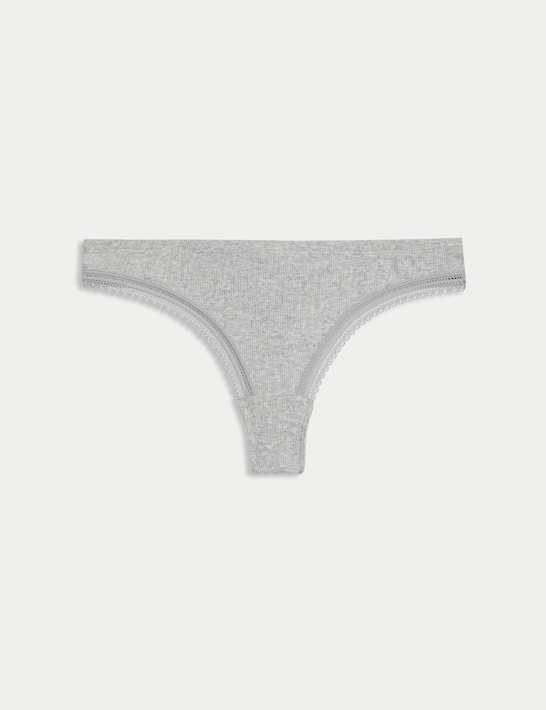 Cotton Rich Ribbed Thong