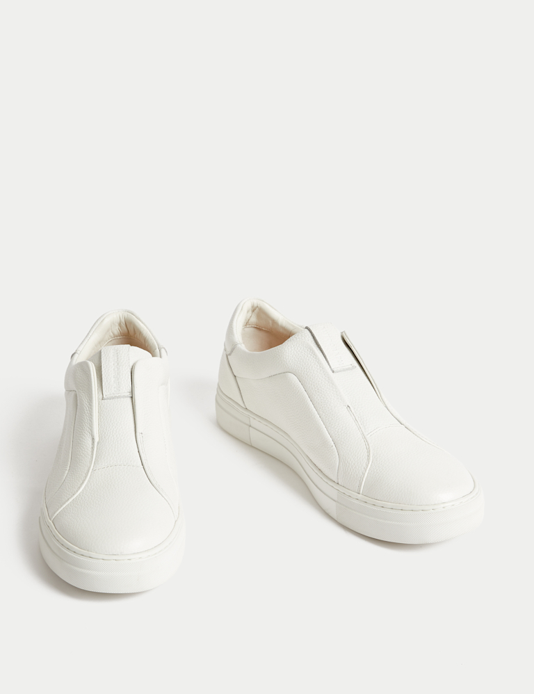 Leather Slip-On Trainers with Freshfeet™