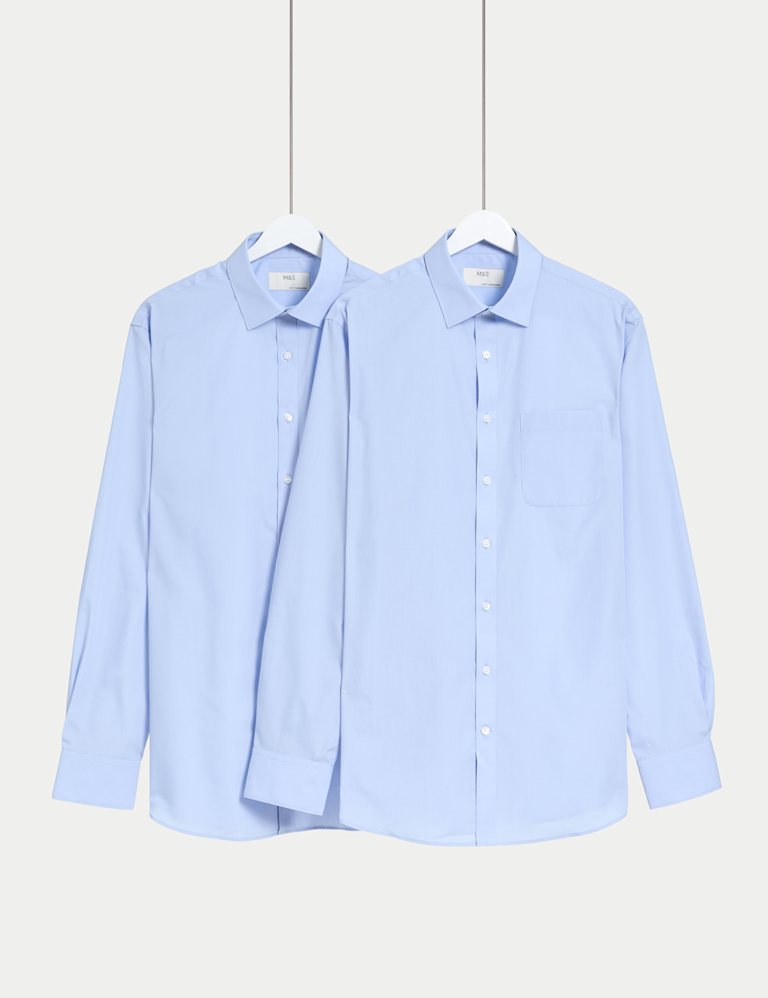 2pk Regular Fit Easy Iron Cotton Blend Shirts 2pk Regular Fit Easy Iron Cotton Blend Shirts