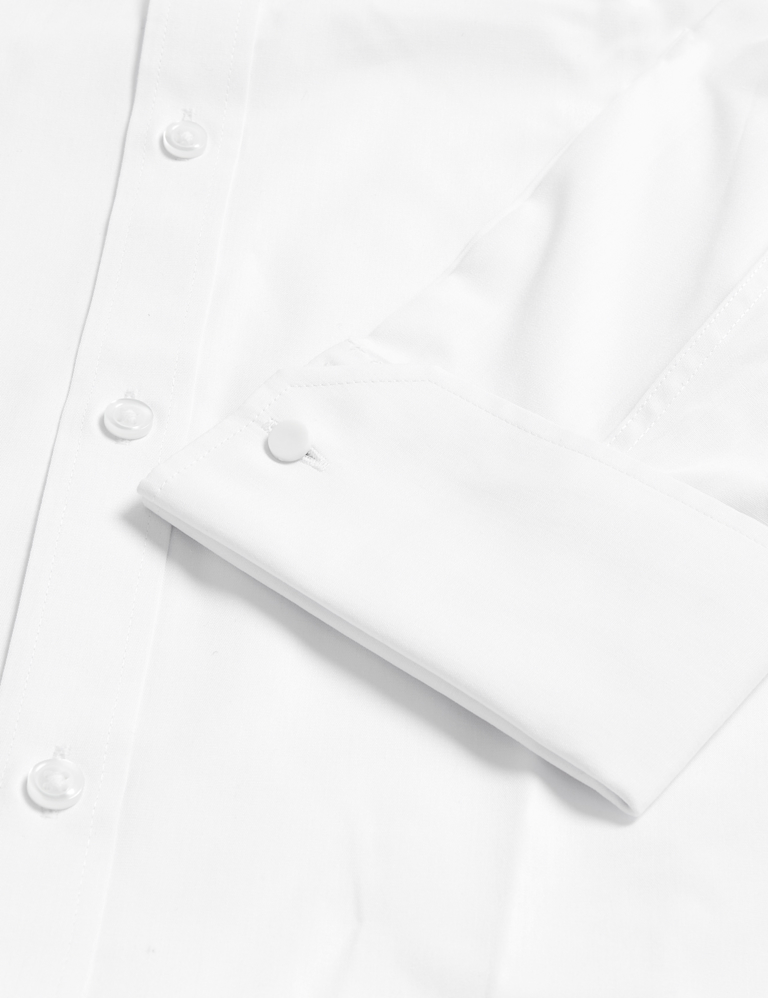 Regular Fit Cotton Blend Double Cuff Shirt