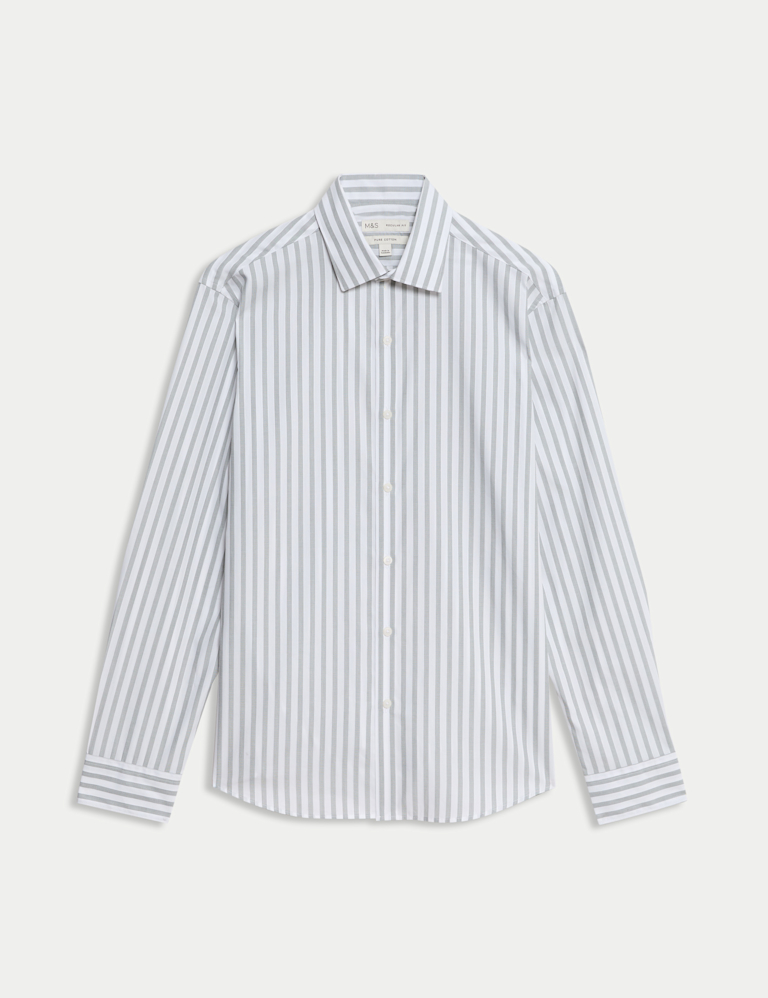 Regular Fit Pure Cotton Striped Shirt