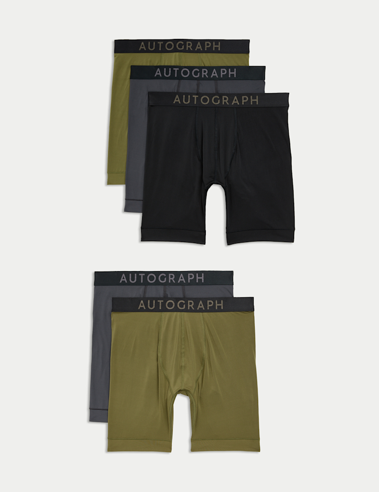 5pk Sports Longer Leg Trunks with Stretch