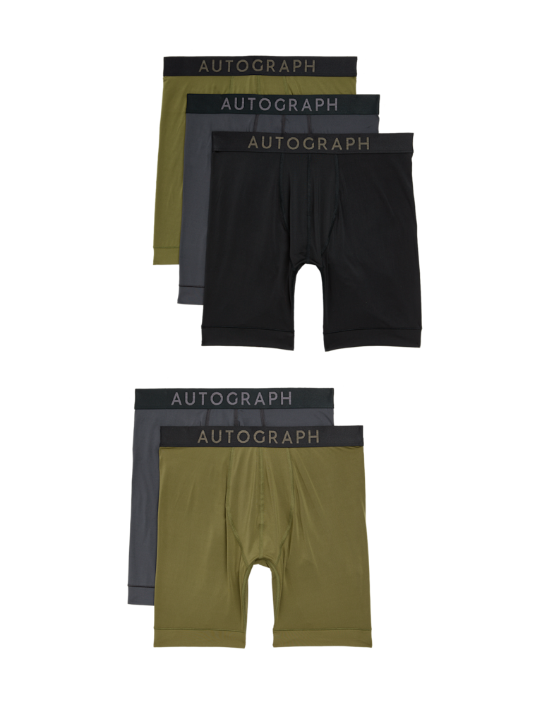 5pk Sports Longer Leg Trunks with Stretch