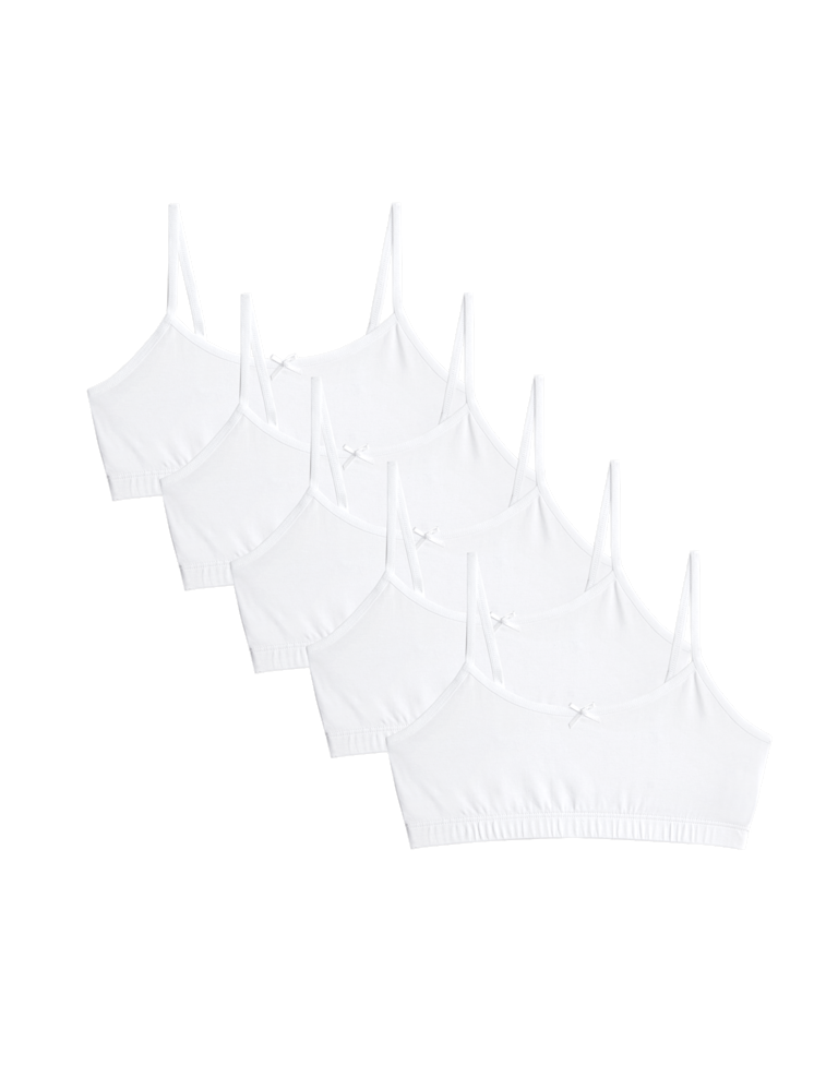 5pk Cotton with Stretch Crop Tops (6-16 Yrs)