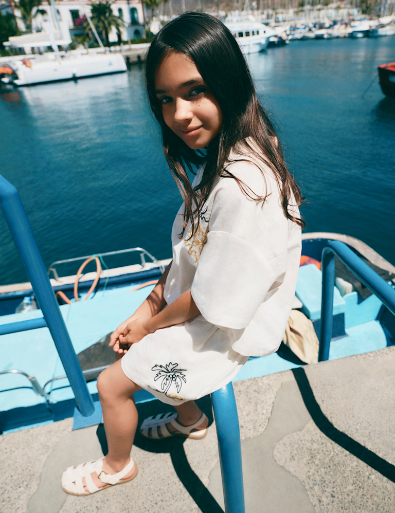 Pure Cotton Tropical Embroidered Shorts (6-16 yrs)