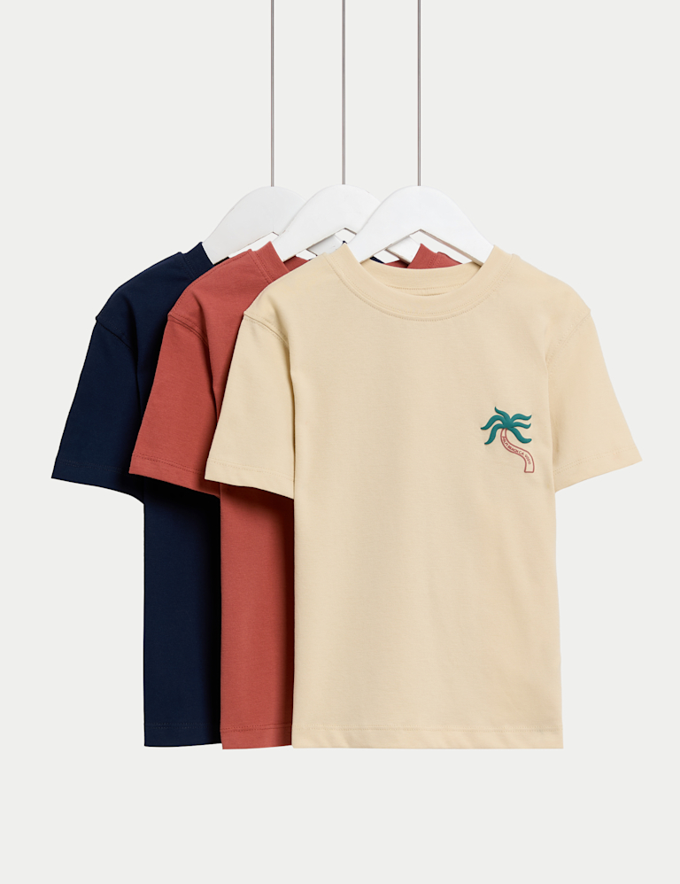3pk Pure Cotton T-Shirts (2-8 Yrs)