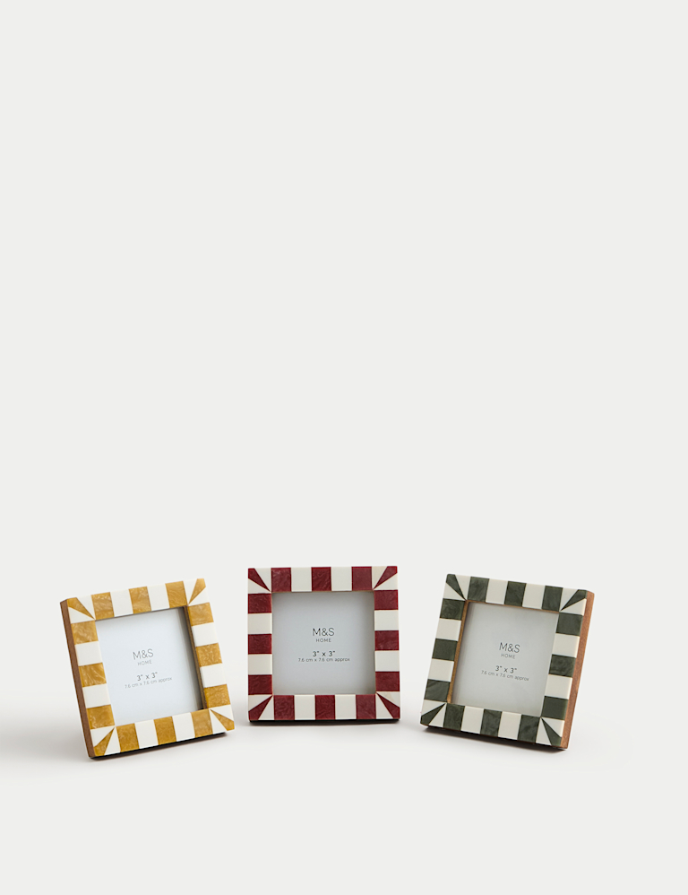Set of 3 Checked Photo Frames 3×3 inch