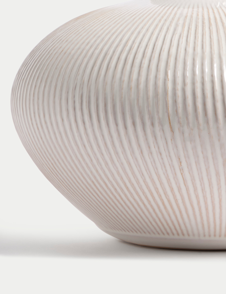 Medium Ridged Textured Ceramic Vase