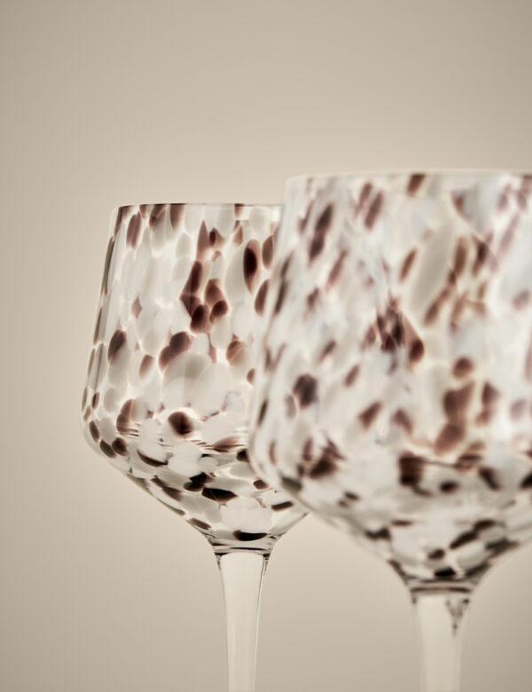 Set of 2 Speckled Wine Glasses