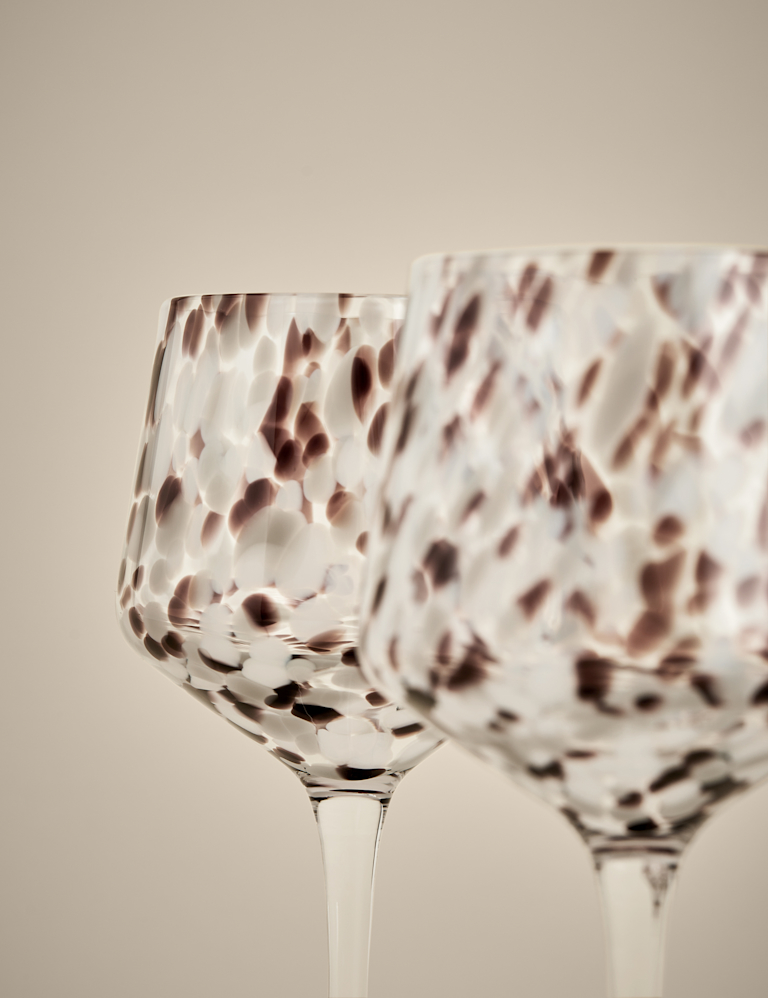 Set of 2 Speckled Wine Glasses