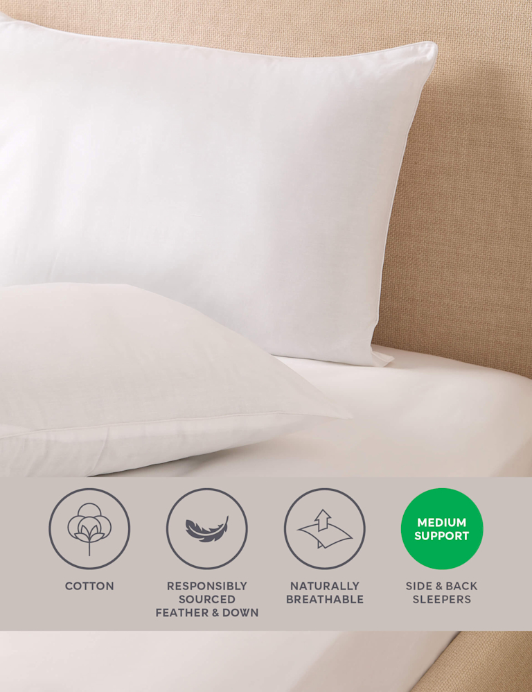 2pk Duck Feather & Down Medium Pillows 2pk Duck Feather & Down Medium Pillows