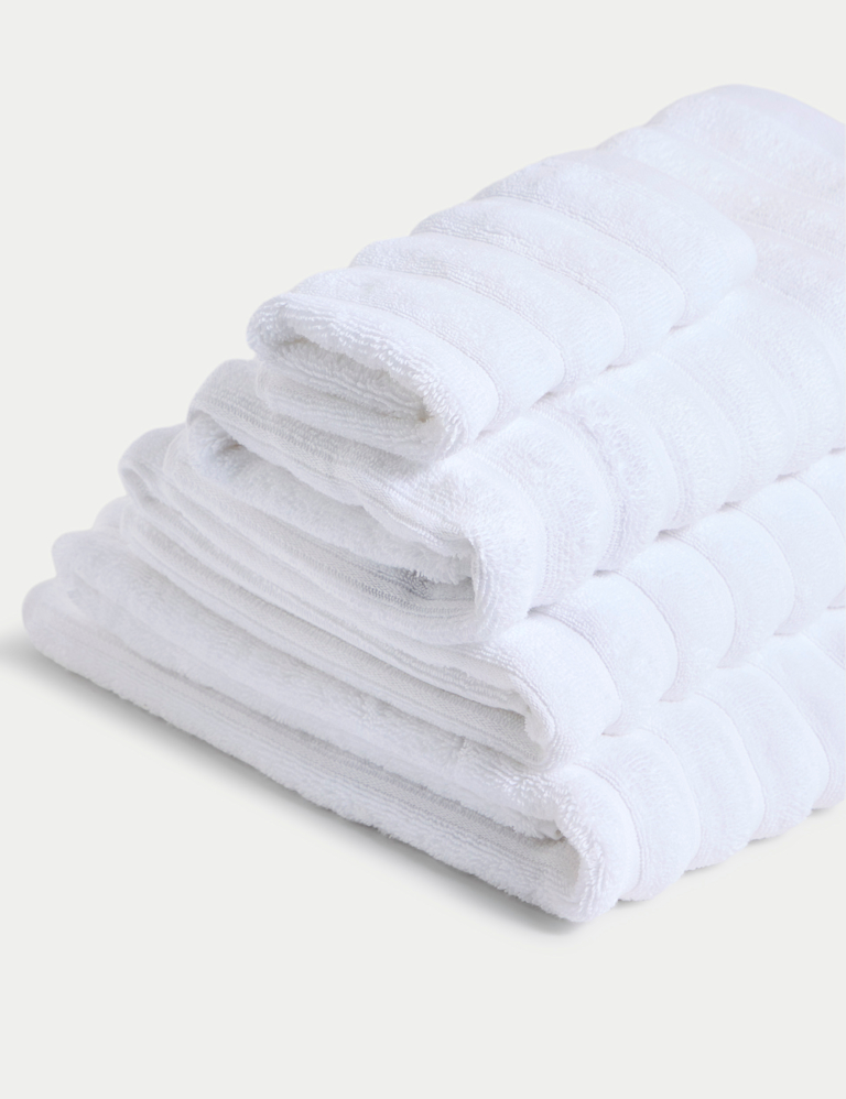 Pure Cotton Super Plush Ribbed Bath Towel