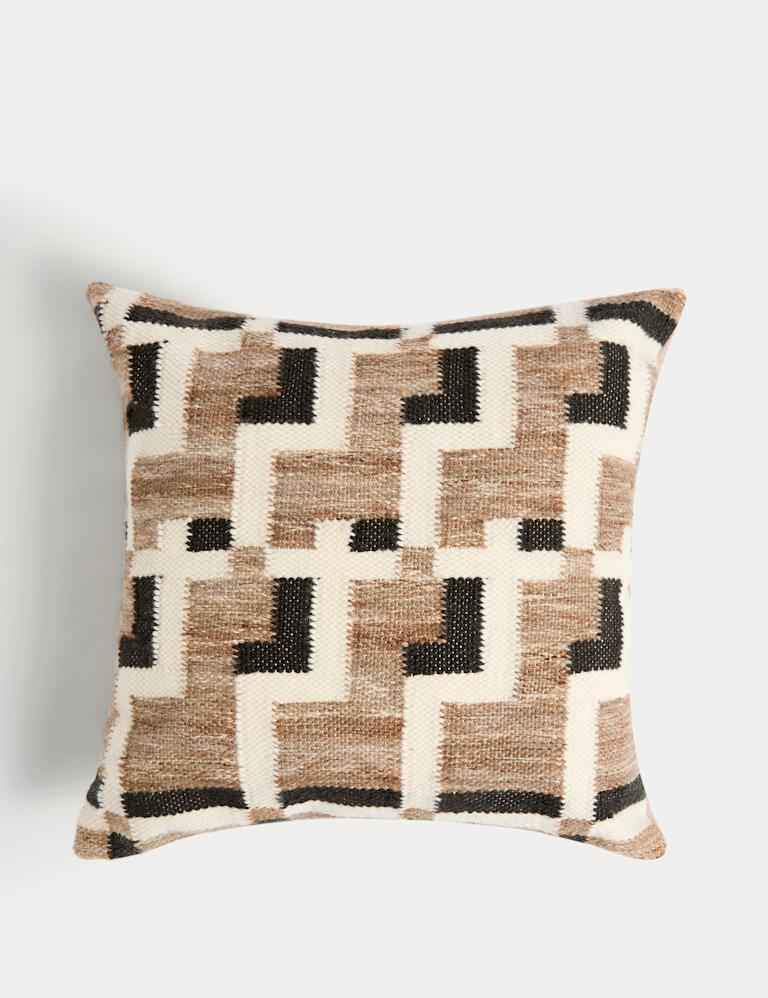 Wool Blend Geometric Cushion