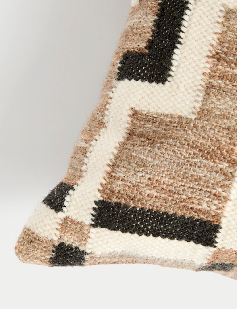 Wool Blend Geometric Cushion