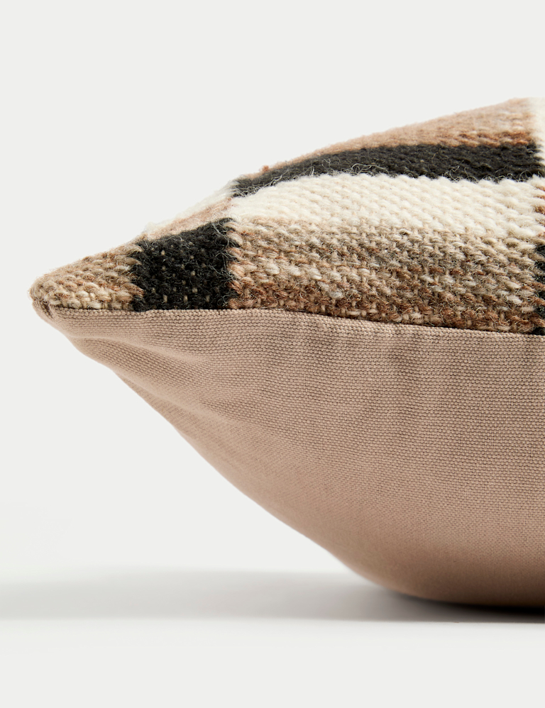 Wool Blend Geometric Cushion