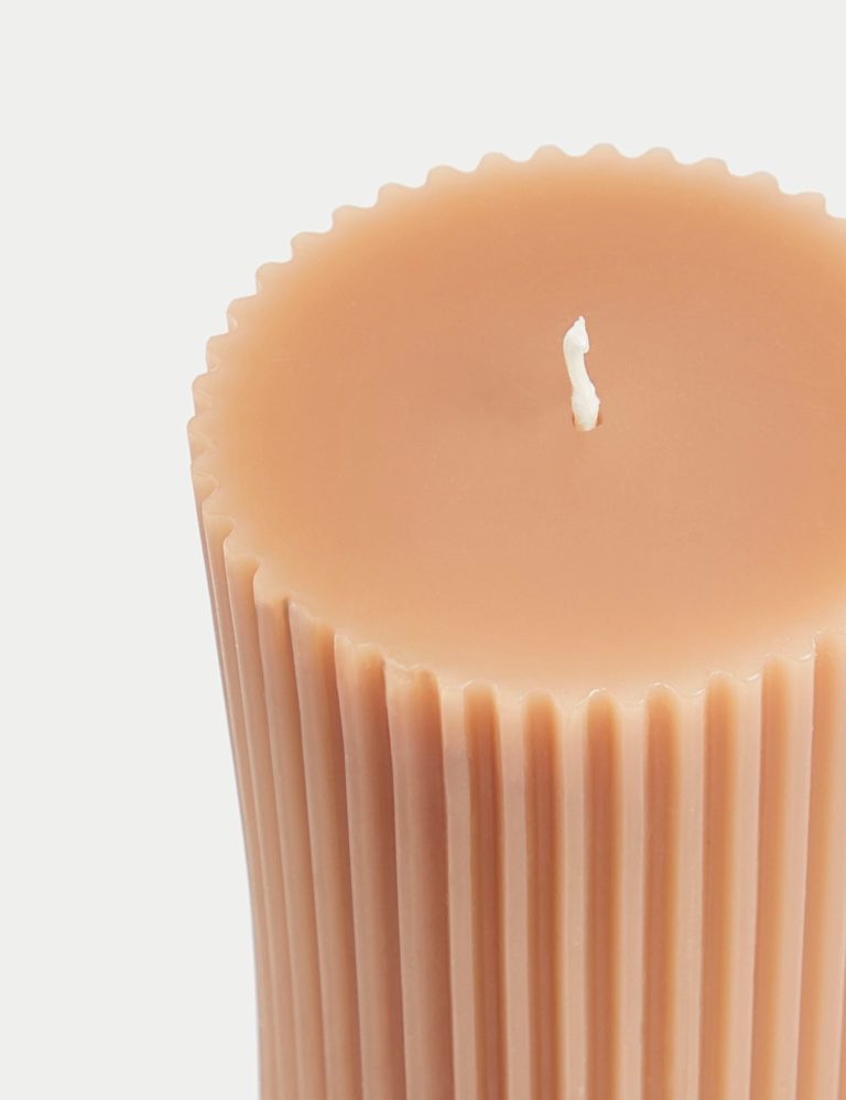 Tall Ridged Pillar Candle