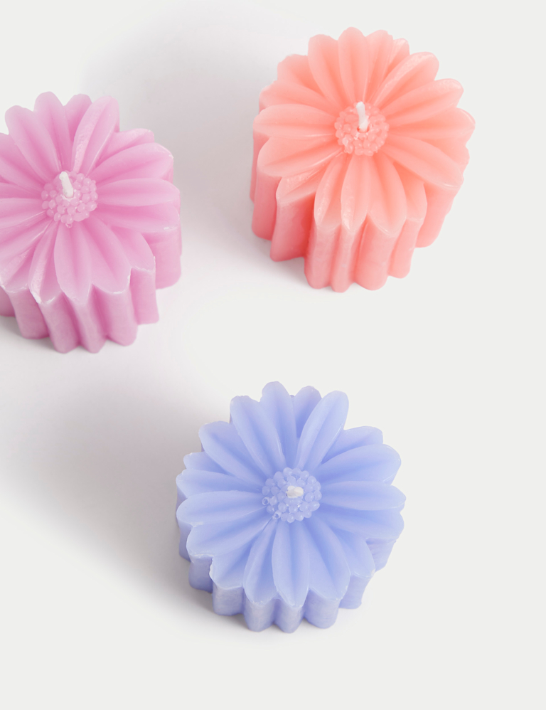 Set of 3 Mini Flower Candles