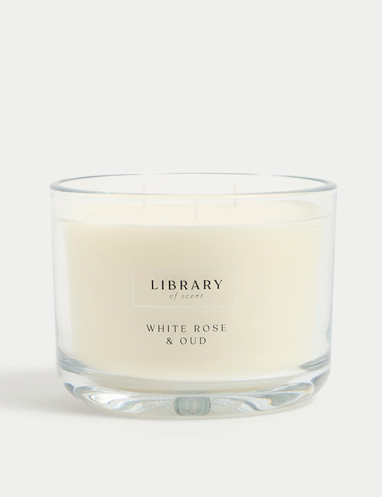 White Rose & Oud 3 Wick Candle