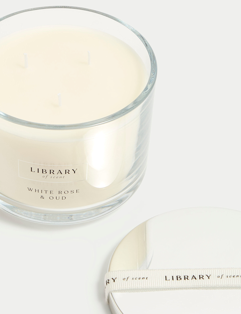 White Rose & Oud 3 Wick Candle