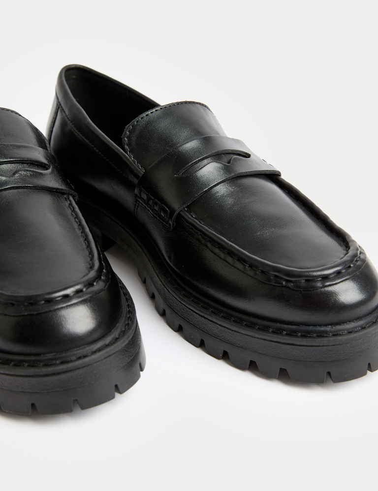 Leather Chunky Loafers
