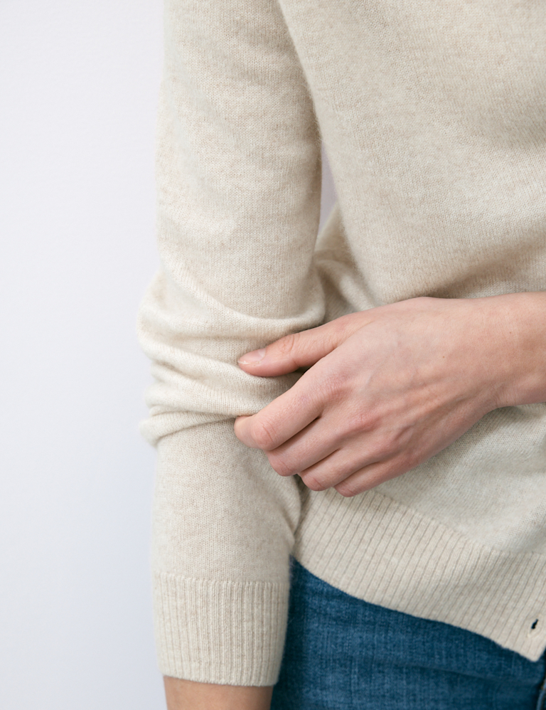 Pure Cashmere Crew Neck Relaxed Cardigan