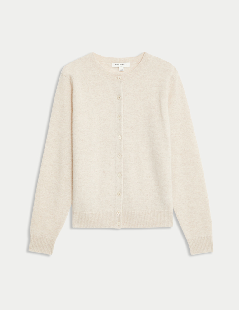 Pure Cashmere Crew Neck Relaxed Cardigan