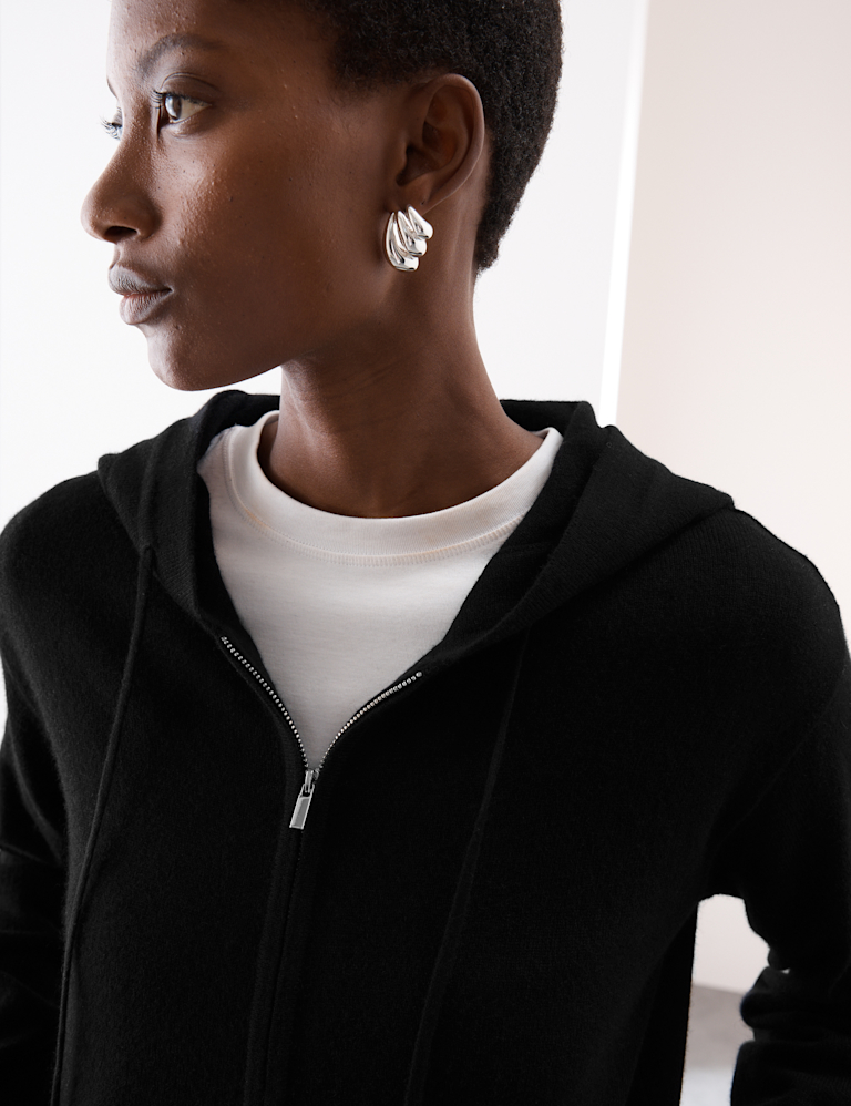 Pure Cashmere Zip Up Hoodie