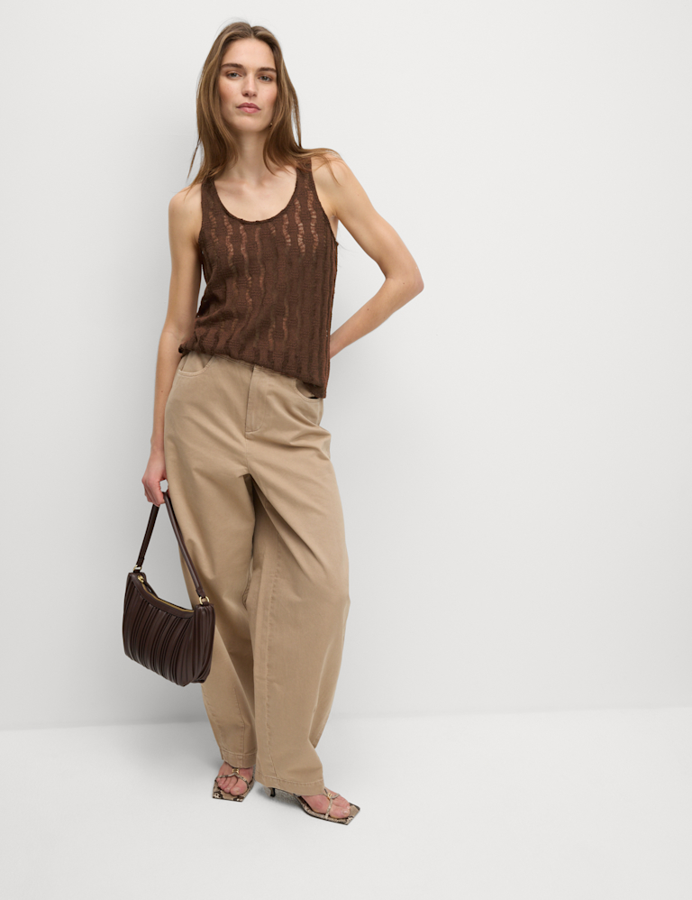 Textured Scoop Neck Vest