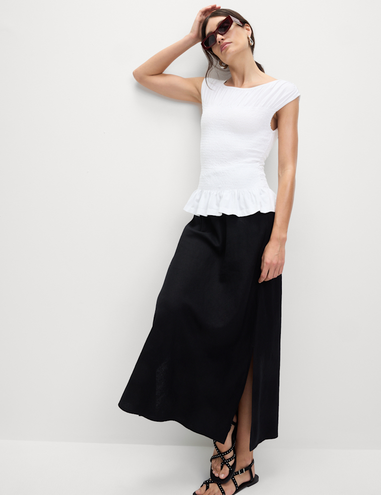 Pure Cotton Shirred Top