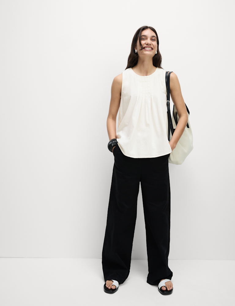 Pure Cotton Pintuck Cami Top