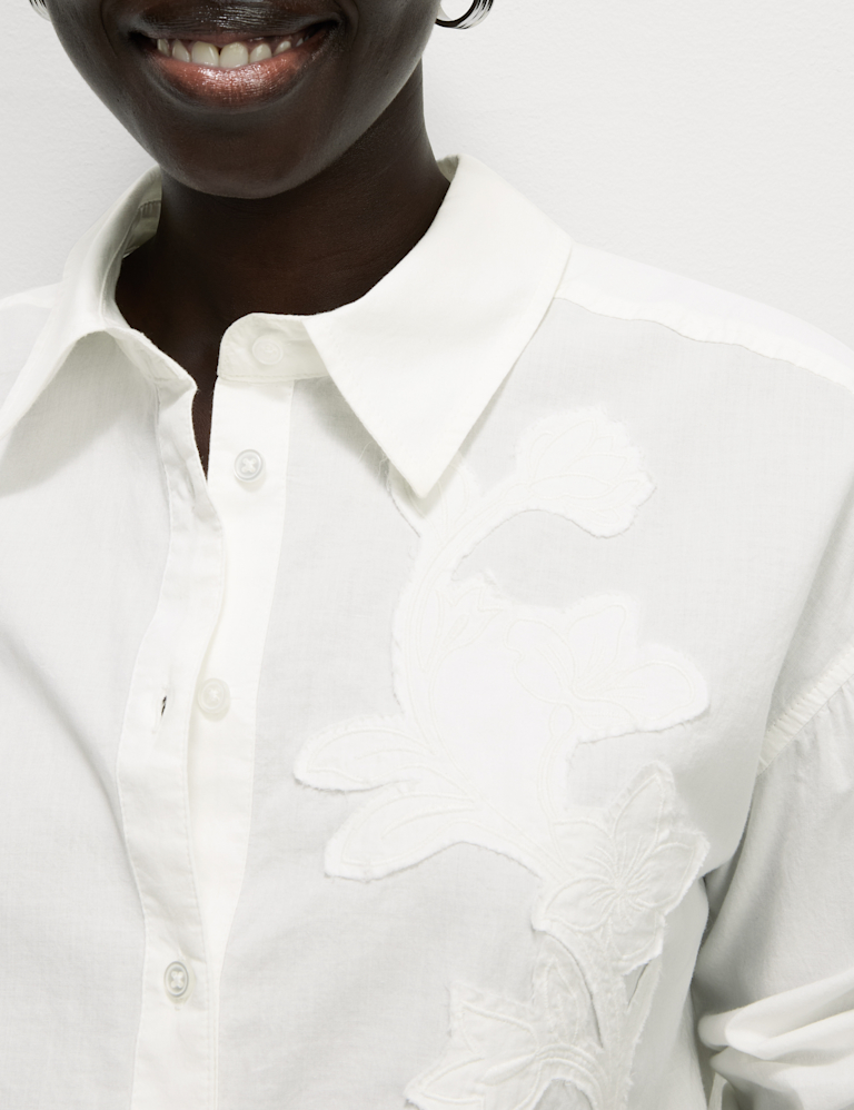 Pure Cotton Applique Button Through Shirt