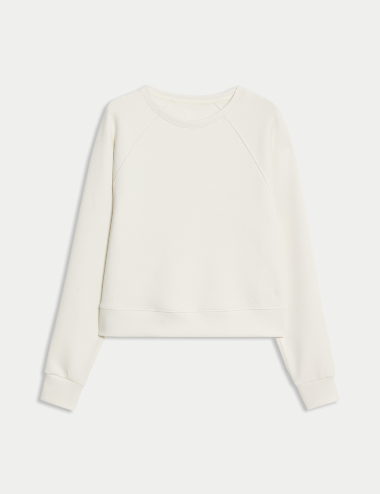 Round Neck Relaxed Yoga Crop Sweatshirt