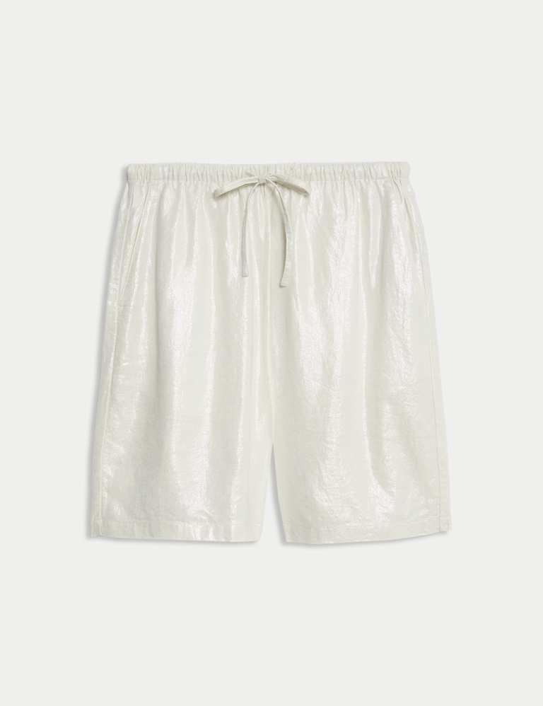 Linen Rich High Waisted Shorts
