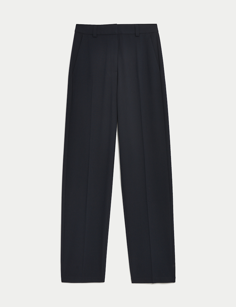 Woven Straight Leg Trousers with Stretch