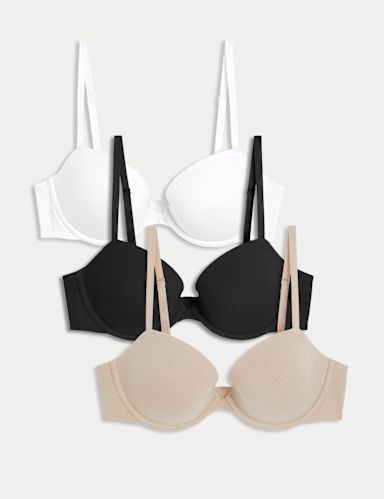 3pk Underwired Balcony Bras A-E