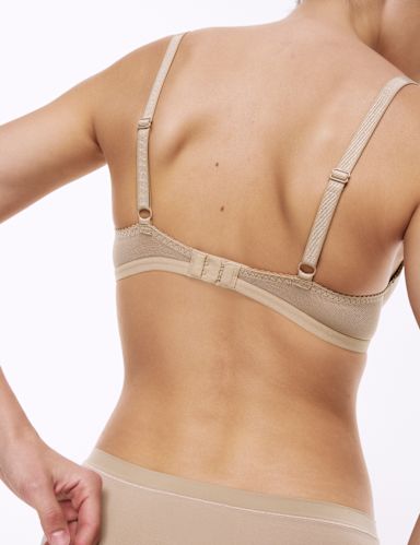 Lace Trim Padded Full Cup Bra A-E