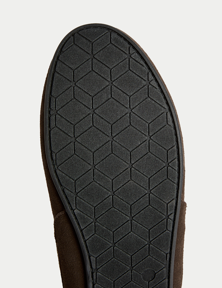 Suede Fleece Lined Moccasin Slippers