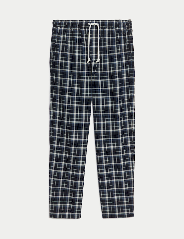 Pure Cotton Checked Loungewear Bottoms