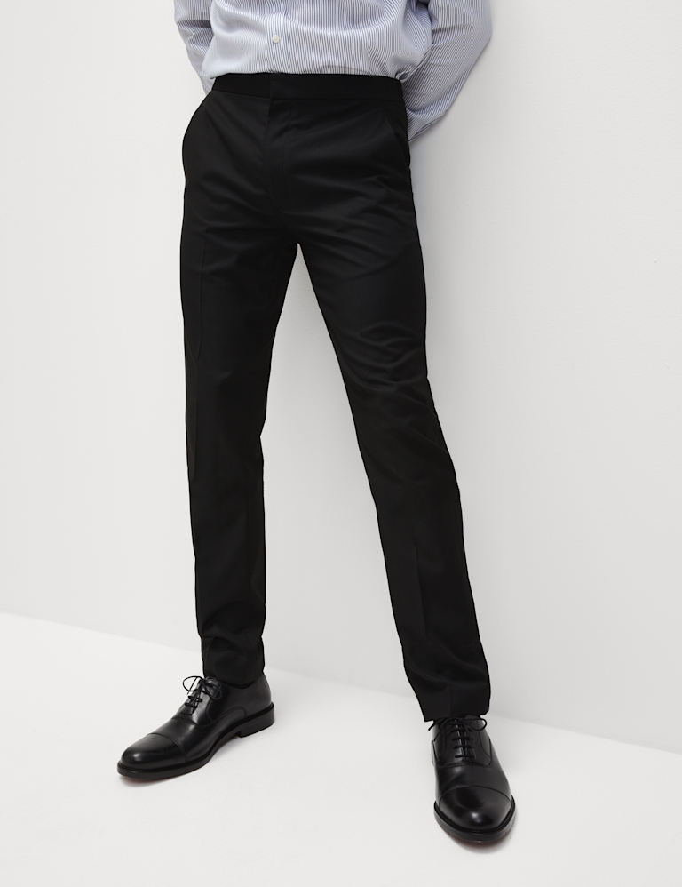 Slim Fit Elasticated Suit Trousers