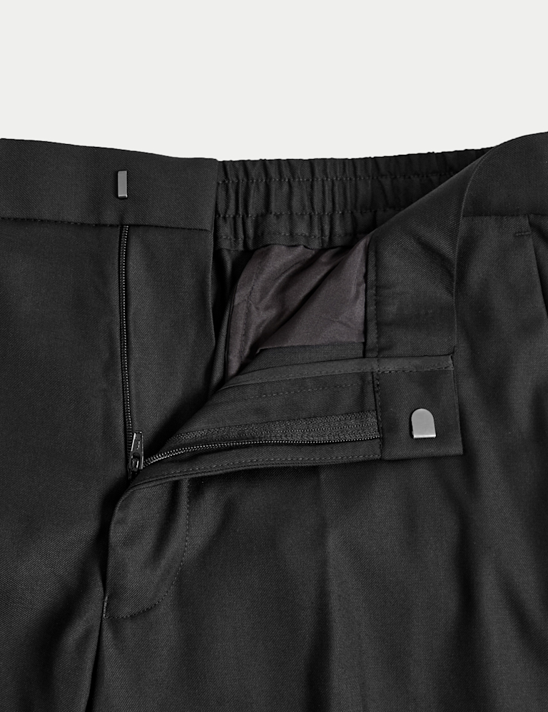 Slim Fit Elasticated Suit Trousers