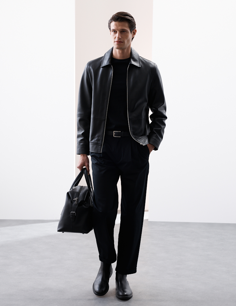 Leather Harrington Jacket