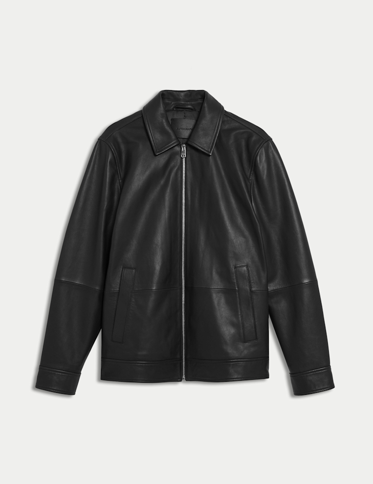 Leather Harrington Jacket