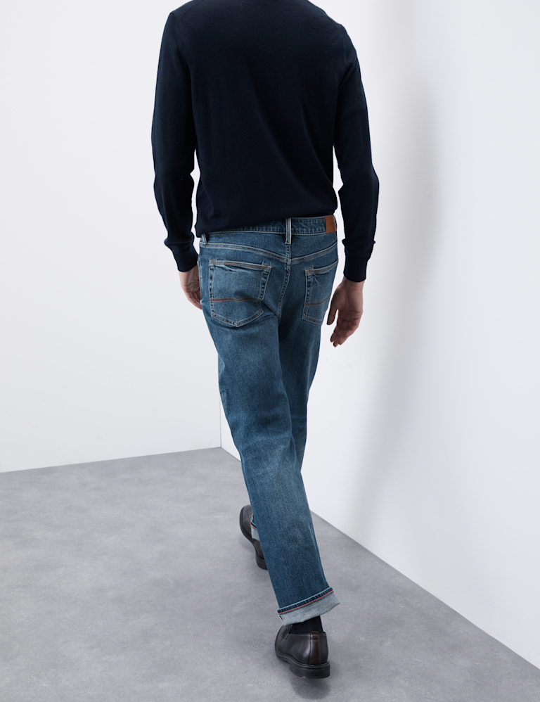 Straight Fit Japanese Selvedge Jeans - Marks and Spencer