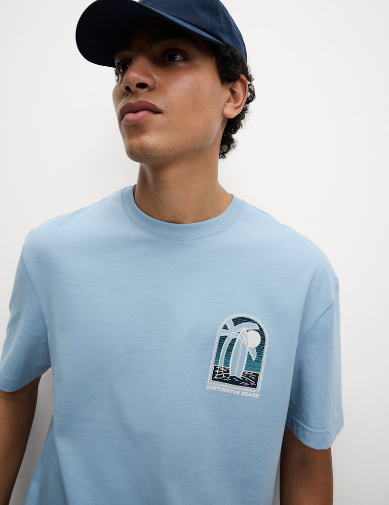 Pure Cotton Surfboard Graphic T-Shirt