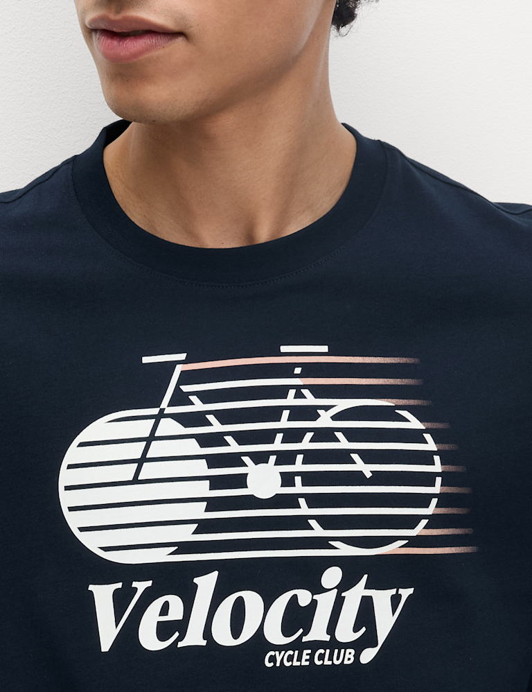 Pure Cotton Bike Print T-shirt